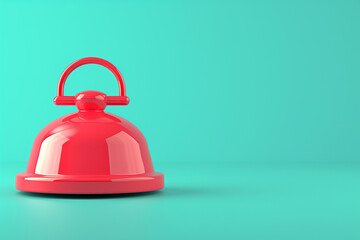 Notification bell in social media concept in 3D illustration style on a colorful background