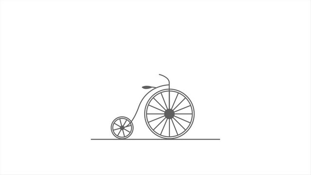 old bicycle animation footage minimalist line art 4k video