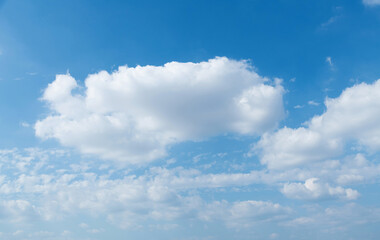 Blue sky with big white clouds