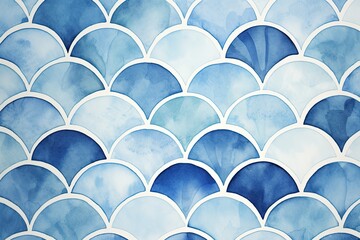 Obraz premium Rustic background from old tiles with blue floral pattern