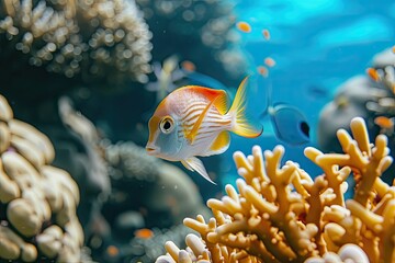 Exotic marine life and vibrant coral reefs.