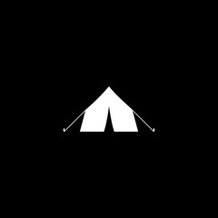  Tent icon icon isolated on dark background