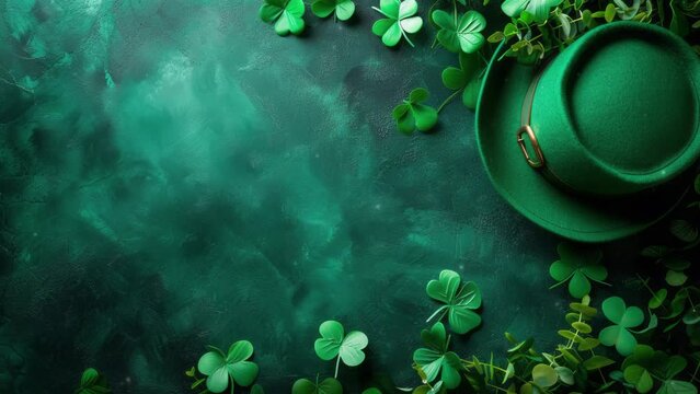 Frame background for Happy Saint Patricks Day. Green background and copy space area for text. 
