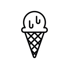 ice cream icon with white background vector stock illustration