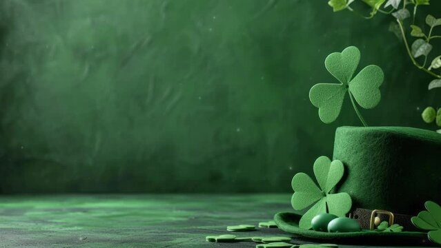 Frame background for Happy Saint Patricks Day. Green background and copy space area for text. 