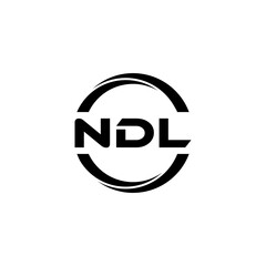 NDL letter logo design with white background in illustrator, cube logo, vector logo, modern alphabet font overlap style. calligraphy designs for logo, Poster, Invitation, etc.