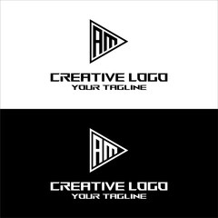 creative letter logo am desain vektor