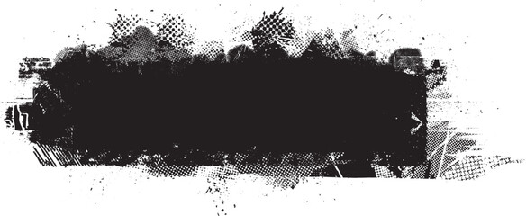 Glitch distorted grange shape . Noise grungy logo . Trendy defect error shapes . Glitched frame .Grunge textured . Distressed effect .Vector shapes