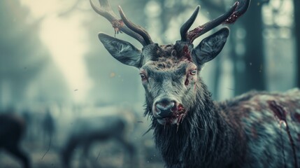 real zombie deer new world epidemic seen in the forest