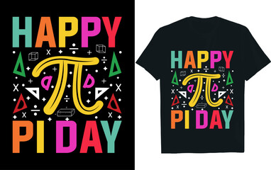Happy pi day, pi day, t-shirt design.