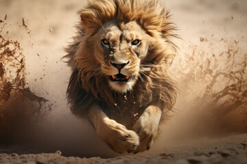 male lion in the wild