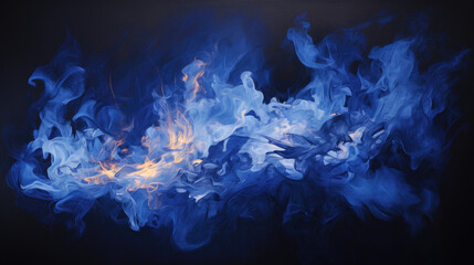 blue color mixed with fire providing a enchanting view of color burns. 