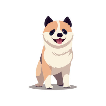 Dog of colorful set. The adorable charm of a cute puppy in this endearing illustration creatively designed with a playful cartoon twist, set against a pure white background. Vector illustration.