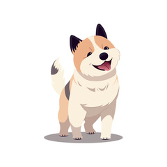 Dog of colorful set. This artwork captures the innocence of a cute puppy with an expertly crafted cartoon design, creating a heartwarming scene on a white background. Vector illustration.