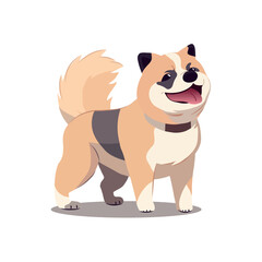 Dog of colorful set. Playful puppy in this charming illustration beautifully designed in a cartoon style against a serene white backdrop. Vector illustration.