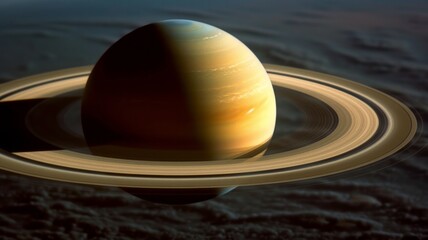 Close up view of Saturn and its rings