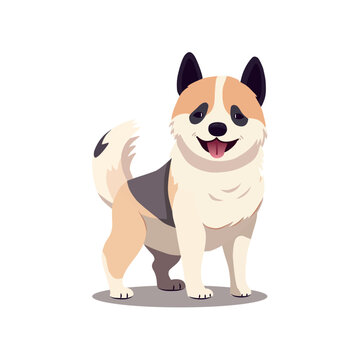 Dog of colorful set. This delightful illustration showcase an adorable cartoon design of a cute puppy, set against a pristine white background. Vector illustration.