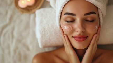 Woman enjoying a relaxing facial, illustrating the luxurious and rejuvenating experience offered by skincare services