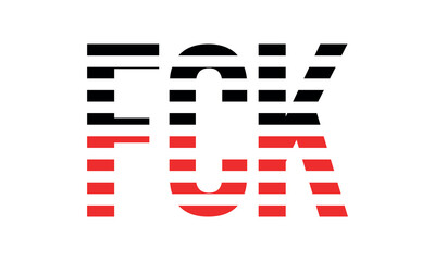 FCK three initial letter iconic line negative space minimal logo design vector template. monogram, abstract, wordmark, business, typography, minimalist, brand, company, flat, modern, unique, simple