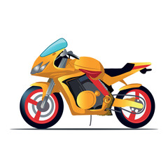 Bike of colorful set. This great illustration of expert retro motorcycle design is combined with a playful cartoon style on a pure white background. Vector illustration.