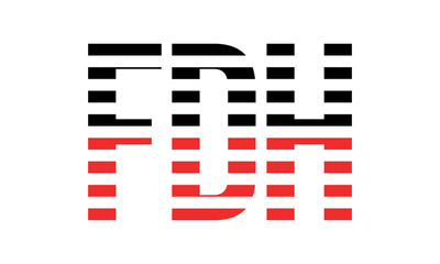 FDH three initial letter iconic line negative space minimal logo design vector template. monogram, abstract, wordmark, business, typography, minimalist, brand, company, flat, modern, unique, simple