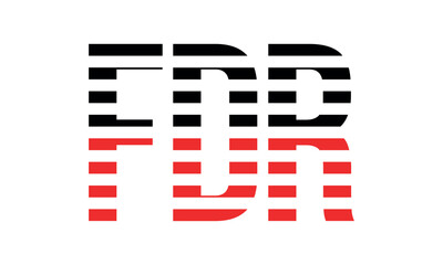 FDR three initial letter iconic line negative space minimal logo design vector template. monogram, abstract, wordmark, business, typography, minimalist, brand, company, flat, modern, unique, simple