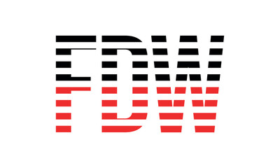 FDW three initial letter iconic line negative space minimal logo design vector template. monogram, abstract, wordmark, business, typography, minimalist, brand, company, flat, modern, unique, simple