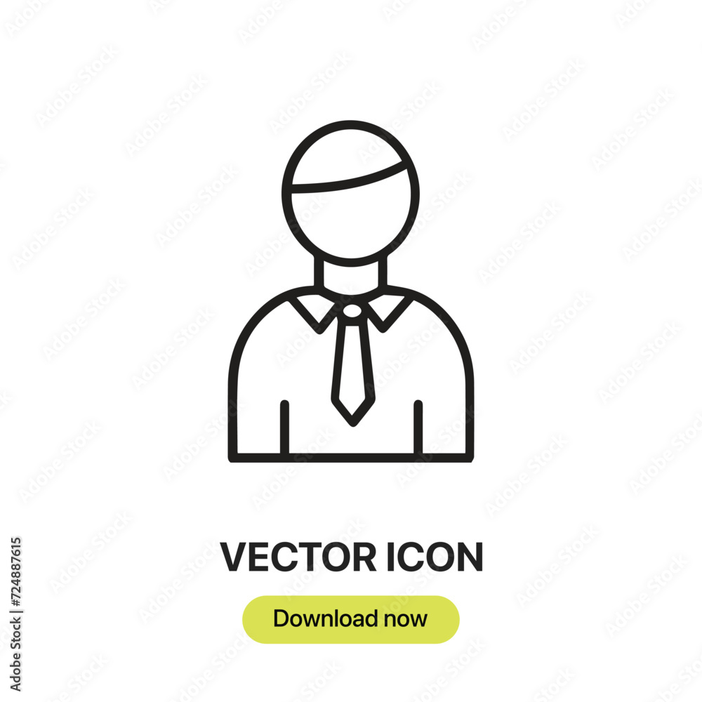Leinwandbilder man icon vector. linear-style sign for mobile concept and web design. man symbol illustration. pixel
