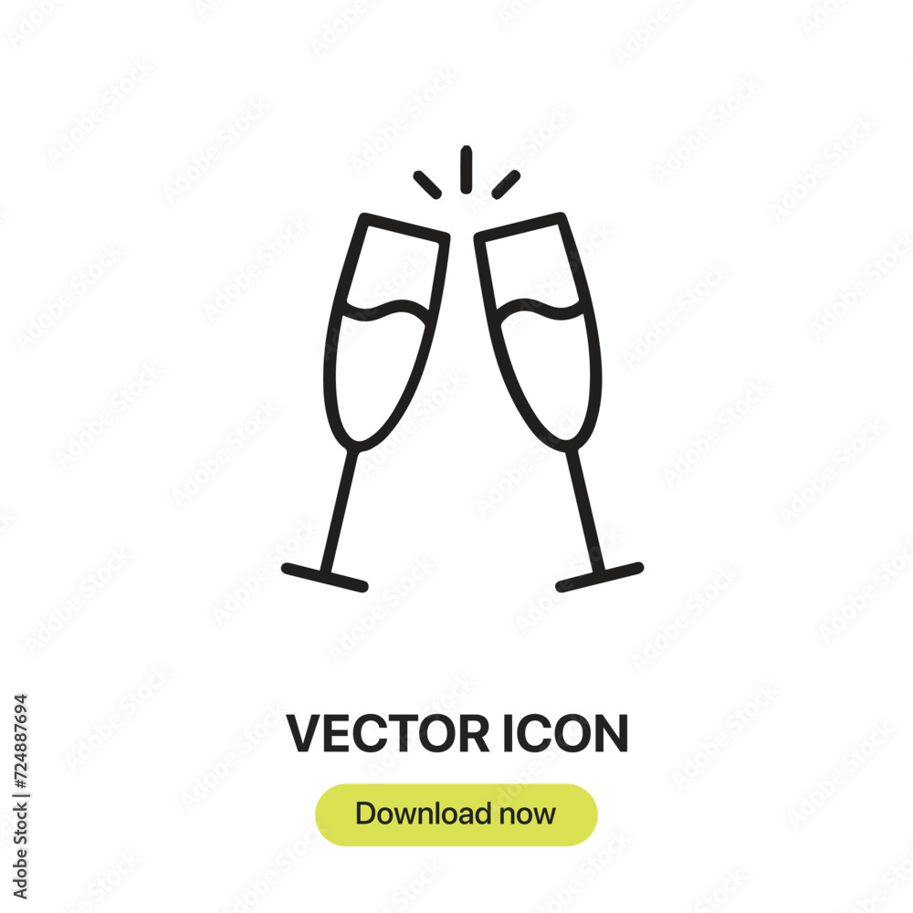 Aufkleber cheers icon vector. linear-style sign for mobile concept and web design. cheers symbol illustration.