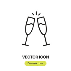 Cheers icon vector. Linear-style sign for mobile concept and web design. Cheers symbol illustration. Pixel vector graphics - Vector.	