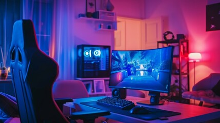 Computer Desk With Monitor and Keyboard, Black Friday