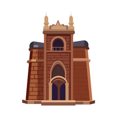 Artichelen isolated element of colorful set. This famous historical building brought to life through a whimsical cartoon design on a clean white canvas. Vector illustration.