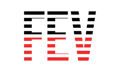 FEV three initial letter iconic line negative space minimal logo design vector template. monogram, abstract, wordmark, business, typography, minimalist, brand, company, flat, modern, unique, simple