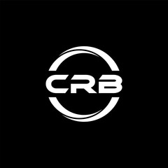 CRB letter logo design with black background in illustrator, cube logo, vector logo, modern alphabet font overlap style. calligraphy designs for logo, Poster, Invitation, etc.