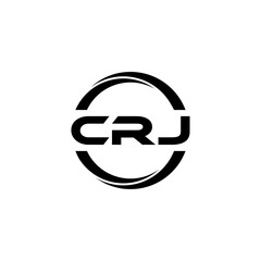 CRJ letter logo design with white background in illustrator, cube logo, vector logo, modern alphabet font overlap style. calligraphy designs for logo, Poster, Invitation, etc.