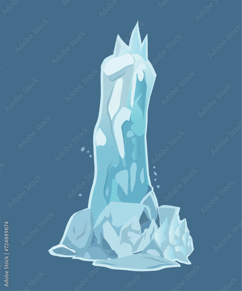 Poster white ice block of colorful set. this charming illustration combines intricate design and whimsical 