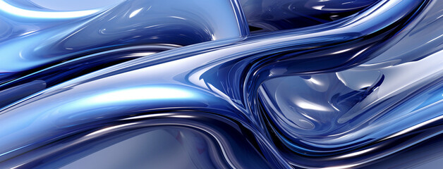 Chrome Waves Background Close up texture of liquid shiny metal in silver gray color with highlights and shimmers
Generation AI