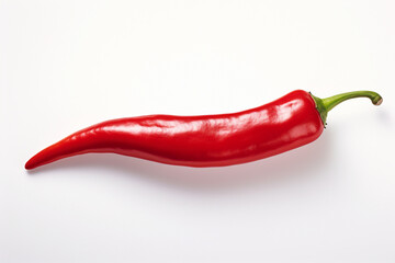 Red hot natural chili pepper clipping path. Fresh red peppers isolated on white background. Fresh organic fruit. Generation AI
