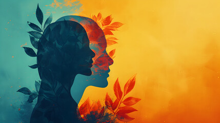 A web banner for mental health awareness month, featuring designs for social media, posters, cards, and flyers, promoting medical health care and world mental health day on October 10.