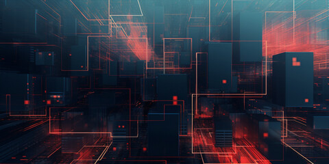 Fototapeta premium Dark Technology Sci-fi Background Design