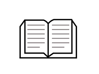 Open book line icon on white background.