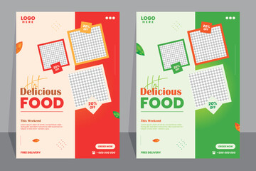 Food Flyer Template design, restaurant food flyer, fast food template vector illustration.	