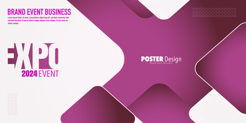 Abstract colorful exhibition poster design template with wavy lines effect background. Expo Event banner. Can be used for business, marketing and advertising. logo graphic design of annual summit
