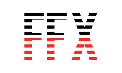 FFX three initial letter iconic line negative space minimal logo design vector template. monogram, abstract, wordmark, business, typography, minimalist, brand, company, flat, modern, unique, simple