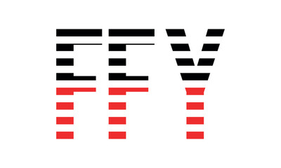 FFY three initial letter iconic line negative space minimal logo design vector template. monogram, abstract, wordmark, business, typography, minimalist, brand, company, flat, modern, unique, simple