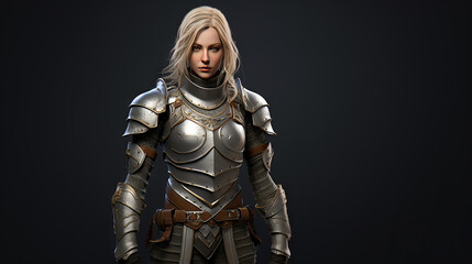Fototapeta na wymiar Female knight in armour
