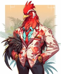 Gold and Tradition: Chinese New Year Celebrations with Ornate Chicken Zodiac Golden Decorations, Festive Splendor