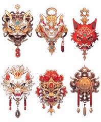 Cultural Tradition Illuminated: Golden Ornament Animal Zodiac Pretty Sheep in Chinese New Year Festivities