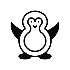 04 penguin icon with white background vector stock illustration