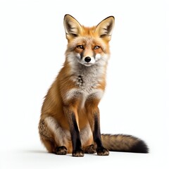 a fox, studio light , isolated on white background